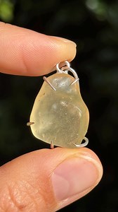 Libyan Desert Glass Pendant: Raw Tektite in Sterling Silver, Egypt, 32p-5 - Etsy