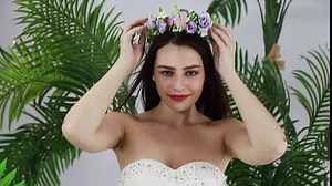 Ever Fairy Flower Headbands for Women Wedding Flower Crown for Girls Party Floral Hair Wreath Headpiece for Women Bridal Maternity (Purple)