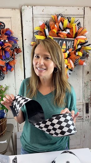 Have you seen all the Hot 🔥 new Halloween Ribbons? Reversible double sided ribbons What?! Get your ribbons from The Wreath Shop now! #ribbon #halloweenribbon #wreathmaking #wreathsupplies | The Wreath Shop