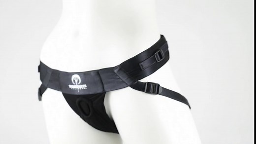 SpareParts HardWear Joque (Double Strap) Harness Adjustable and Washable (A, Belt 20-50Inch Waistband, Leg Straps 10-16Inch, Black)
