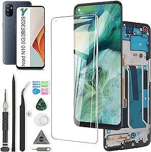 YWLRONG LCD for OnePlus Nord N10 5G BE2029 LCD Screen Replacement Touch Display Digitizer Assembly for OnePlus Nord N10 5G BE2029 with Tools(Black with Frame)