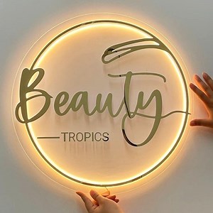 Custom Backlit Business Logo Sign, Gold Mirror Acrylic, LED Office Decor - Etsy Australia