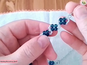 How to Make a Beautiful Crystal Bead Bracelet 💙 | Wedding Decoration Ideas