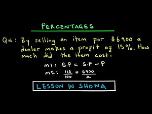 Percentage Practice Question: Consumer Arithmetic, Proportion | ZIMSEC - specific | In Shona
