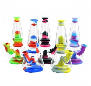 [Hot Item] Hookahs Silicone DAB Rig Unique Glass Water Pipes Tobaccodab Rig for Smoking