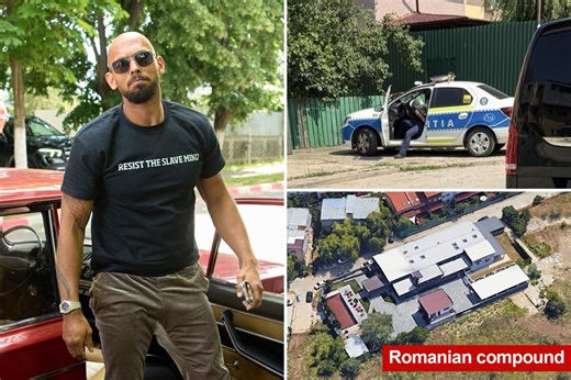 Knife-wielding maniac breaks into Andrew Tate’s Romania home and attacks construction worker — as influencer rips police