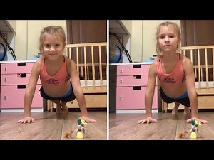 Little girl shows off her high-energy workout routine #Shorts