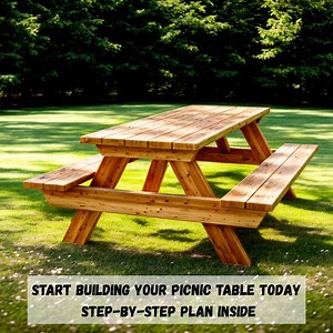 DIY Wooden Picnic Table Plan – Classic Outdoor Table With Benches | Step-by-step Guide + Measurements - Etsy Australia