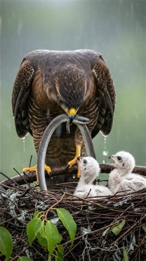 Bird Eating a Snake and Feeding Its Babies 🐦🐍 | Incredible Nature Moment