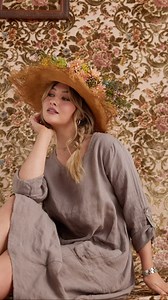 Primavera .. a dress for the in between days of Autumn & Spring .. a classic , soft , loose , flattering , classy . Shown here in a classic Taupe colour . | Miss Rose Sister Violet