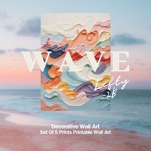 Decorative Wall Art: Tsunami Vibes, Color Painting for Digital Download - Etsy UK