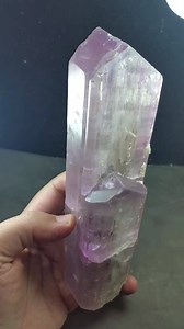 Kunzite Twin Crystal From Afghanistan. Natural No Heated Combine with a Small Tourmaline Crystal. V Shaped Terminated Twin Crystals Weight = 810 Grams Size = 18.5 x 4.5 x 4 cm PM for Details. | Himalayan Gem Rock | Facebook