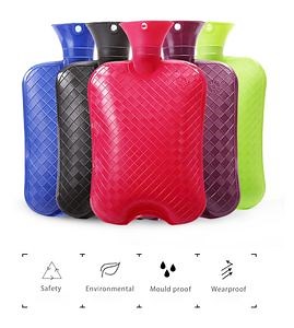 [Hot Item] Large Capacity Frosted Square Lattice PVC Hot Water Bag
