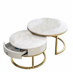 [Hot Item] Dining Tables Sets Stainless Steel Marble Stone Top Metal Chairs and Table