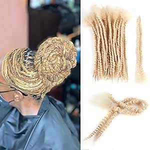 Orientfashion 10inch Textured loc Extensions Human Hair Curly Ends 0.6 Thickness Full Hand-made Permanent Dreadlock Extensions Human Hair for Women/Men(10inch 0.6cm 20strands, 613)
