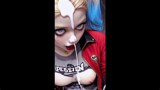 Psycho Cosplay Girl POV: Deepthroat & Messy Facial Cumshot [AI Animation]