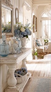 93K views · 3.8K reactions | ✨Vintage white and blue pastel shabby chic ✨ Create a dreamy shabby chic home in soft whites and gentle blues, filled with vintage textures, distressed details, and cozy romantic charm. Perfect for inspiring white-and-blue décor lovers and shabby chic interior ideas. #shabbychic #shabbychicstyle #shabbychicdecor #VintageFinds #vintagestyle #vintagedecor #homedecor #home #cozyvibes | I Heart Much Shabby Chic | Facebook