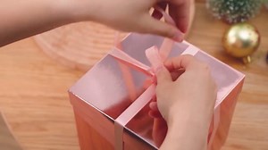 Square Rose Gold Cardboard Gift Boxes with Lids and Ribbon 6x6x6 inches Gift Box for Candy Treat Boxes