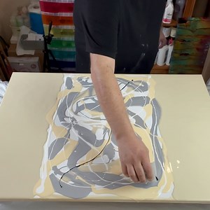 17K views · 401 reactions | This was for my dear friend who commissioned me to create this for their home! Neutral tones with free flowing paint across the canvas. #abstractart #artist #fluidart | Mark J Ratcliffe Art | Facebook