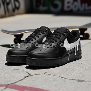 Custom Drip Air Force 1s, Handbemalte Schwarz-Weiß-Turnschuhe - Etsy.de