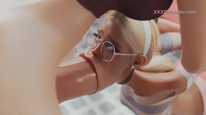 Hardcore Deepthroat for Skinny Blonde Girlfriend (3D Futa Anime) Exclusive