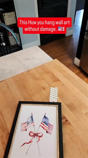 Kathy O'Neill on Instagram: "3M Command Velcro Strips are a brilliant, easy way to hang wall art without damaging the walls & surfaces. Easy Peasy. #tips #homedecor #3M #decorideas #style #wallart #inspire #homedecor #design #details #patriotic"