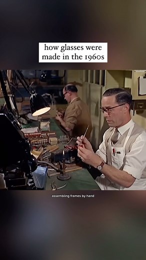 The History Source on Instagram: "A look back at 1960s manufacturing, and hand made goods from the past. In the 1960s, craftsmanship was a key component of manufacturing, with products like eye glasses being meticulously made by hand. Factories were filled with skilled workers creating goods, from spectacles to household items. Video is dated to 1965 Footage credit: British Pathe archive #history #glasses #1960s #educational #didyouknow #vintage #oldschool #retro #throwback #historical"