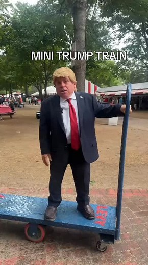 All Aboard The Mini Trump Train! #trump #viral #America #sartoga #usa @mikefazio youtube@minitrump2024 ig Markymark5721