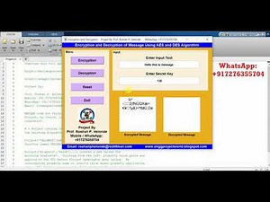 AES & DES Encryption Decryption of Message Using Matlab Project Source Code AES / DES Algorithm