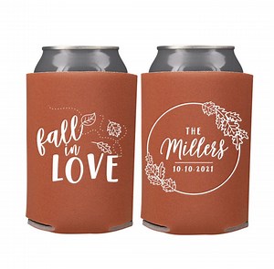 Fall in Love Fall Wedding Favors | Personalized Fall in Love Fall Rustic Wedding Favors | Wedding Can Coolers | Autumn Wedding | Reception - Etsy