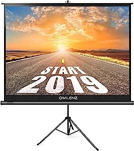 The First Projector Screen with Stand Green Environmental, OWLENZ Indoor and Outdoor Movie Screen 100 Inch Diagonal 4:3 with Premium Wrinkle-Free Design (Easy to Clean, 1.1 Gain, 160° Viewing Angle)