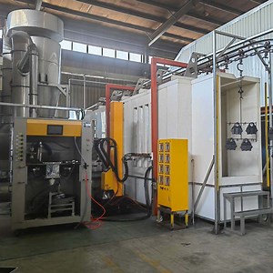 [Hot Item] Industrial Powder Coating Booth, Automatic Powder Painting Spray Booth with Cyclone for Fast Color Change
