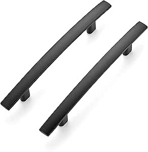 Ravinte 40 Pack | 6'' Curved Cabinet Pulls Matte Black Kitchen Drawer Pulls Arch Cabinet Handles 6”Length, 3.75” Hole Center