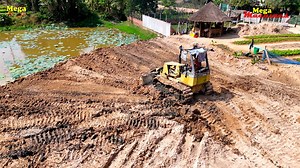 Successfully 100%, Completed Project, Filling Up The Land, Bulldozer KOMATSU D20P, Dump truck | BulldozeR PoweR