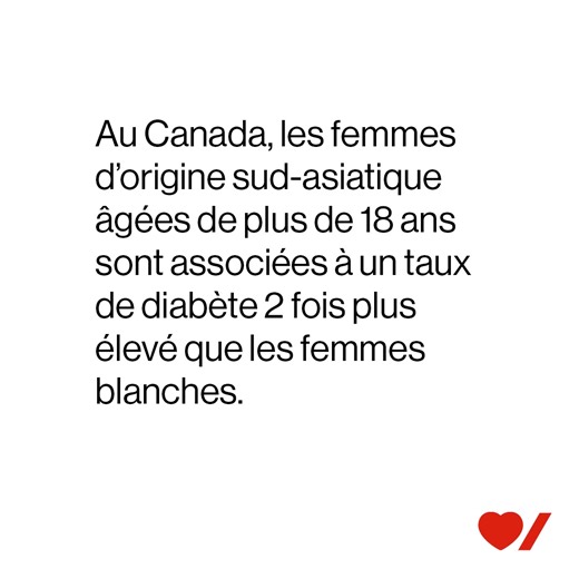 25 reactions | Plusieurs facteurs connus ont une incidence sur la santé cardiaque et cérébrale des femmes d’origine sud-asiatique. Certains risques sont modifiables par l’entremise de l’activité physique, de l’alimentation et de choix liés au mode de vie. D’autres facteurs, comme l’âge, l’origine ethnique, les antécédents familiaux et la génétique, ne sont pas modifiables. Apprenez-en plus. | Coeur + AVC | Facebook
