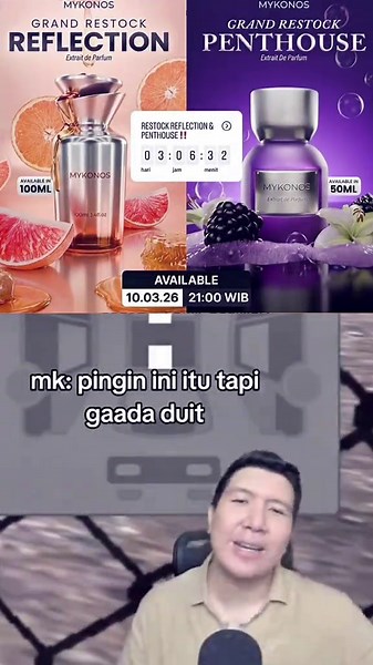 Bisa pelan2 ga lu @Mykonos Dah lah, yg penting link saluran ada di bio 🐣 #mykonos #parfum #fragrance #windahbasudara #parfummykonos