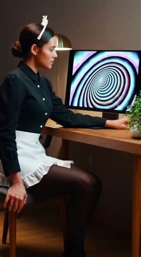 French Maid Hypnotized by Computer