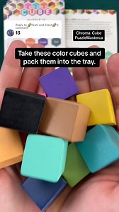🌈 Take the color cubes and pack them into the tray. #puzzlesolving #puzzles #puzzle #puzzlemaster #chroma #logic #logicpuzzle | Puzzle Master Inc.