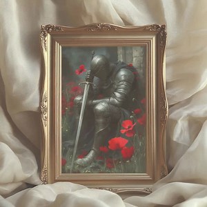 Female Knight Poster: Medieval Fantasy Art, Woman With Sword, Warrior Wall Decor - Etsy