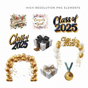 68 Watercolor Graduation Clipart: Florals, Graduates, Party Decor (digital Download, Commercial Use, 300 DPI) - Etsy