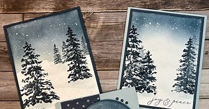 Wintry Scene blended sky background