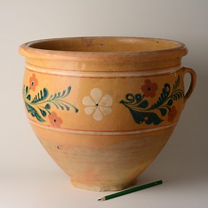 837 Antique Ukrainian Folk Pottery Vessel | Large Hand Painted Clay Bowl | Primitive Rustic Decor - Etsy Australia