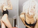 Imogen Anthony shows off her slender body in black swimsuit