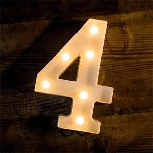 [Hot Item] Wedding Decoration Number 4 LED Light up Marquee Sign Light