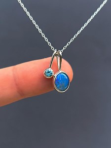 Pendentif opale en cristal, argent sterling, bijoux, cadeau pour femme, pierre de naissance, bijoux en opale, cadeau d'anniversaire, fait main - Etsy France