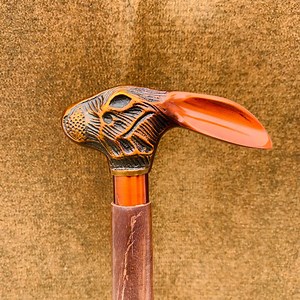 Hand Carved Rabbit Handle Walking Stick: Victorian Style Wooden Cane - Etsy Canada