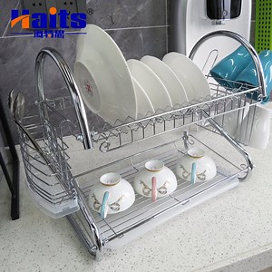 [Hot Item] Large Capacity Dish Strainers with Drainboard 2-Tier Kitchen Counter Dish Drying Rack