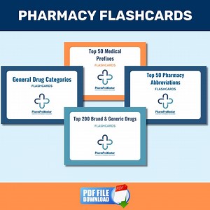Pharmacy Flashcards Bundle: Top 200 Drugs, Prefixes, RX (PDF Download) - Etsy