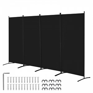VEVOR Room Divider, 4 Panel Room Divider, Folding Privacy Screen and Portable Partition Divider for Room Separation, Freestanding Room Partitions for Office, Bedroom, Study, Black - Walmart.com