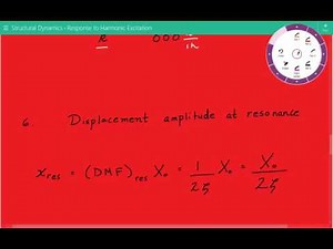 Harmonic Response of Damped Systems, Structural Dynamics Response to Harmonic Excitation Example 5